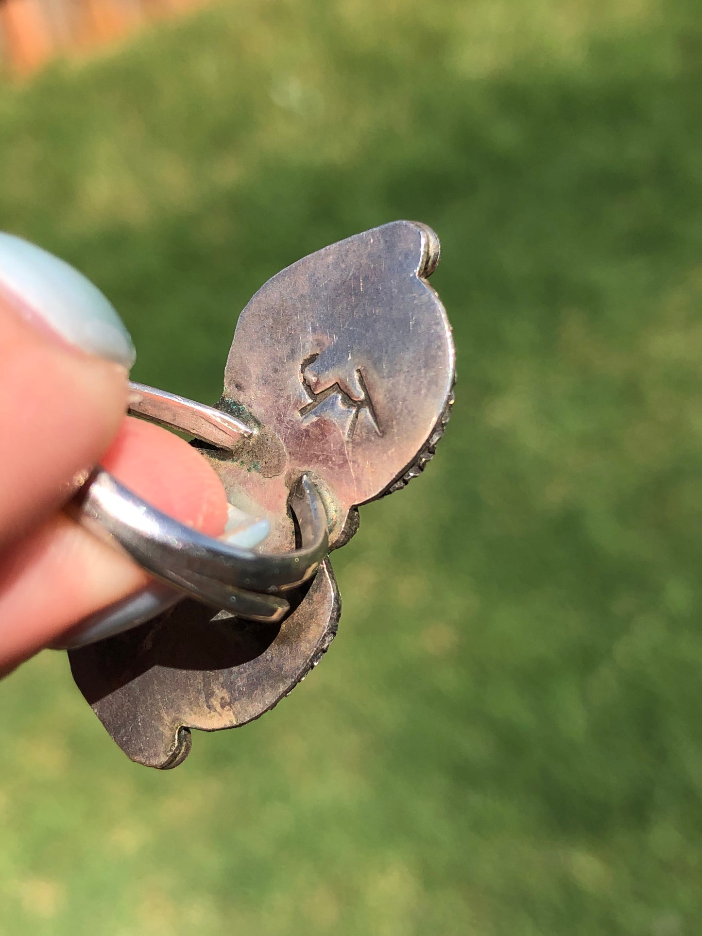 Vintage Sterling Silver Turquoise Signed Ring