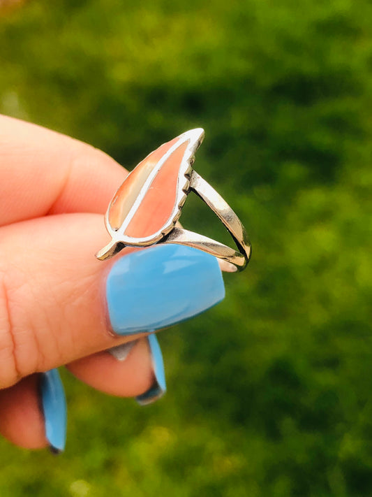 Vintage Sterling Silver Handmade Leaf Ring