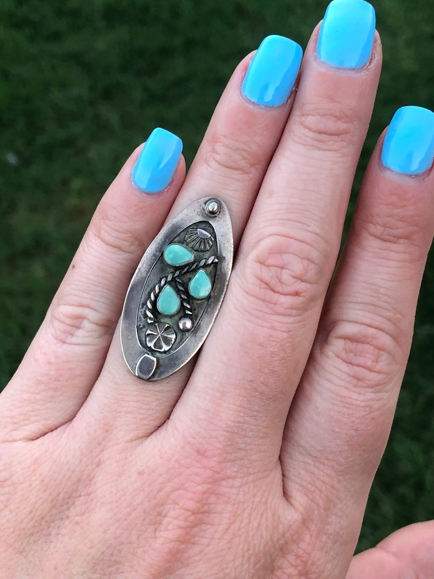 Vintage Sterling Silver Turquoise Ring