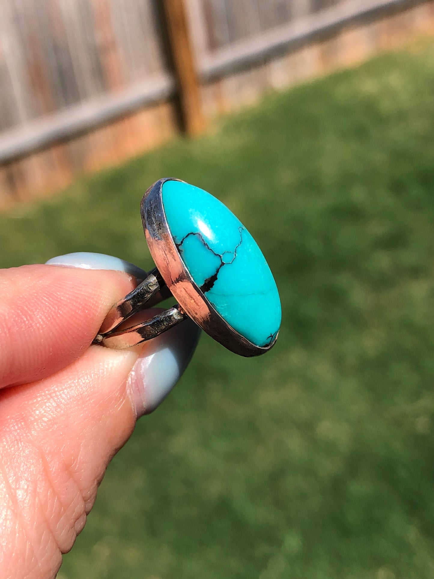 Turquoise Sterling Silver Signed by Artist Ring