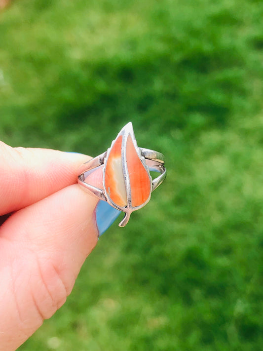 Vintage Sterling Silver Handmade Leaf Ring