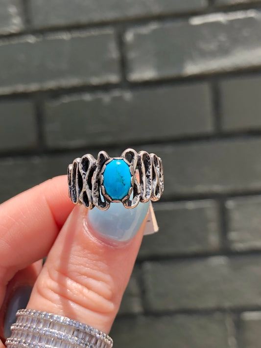Vintage Sterling Silver Turquoise Ring