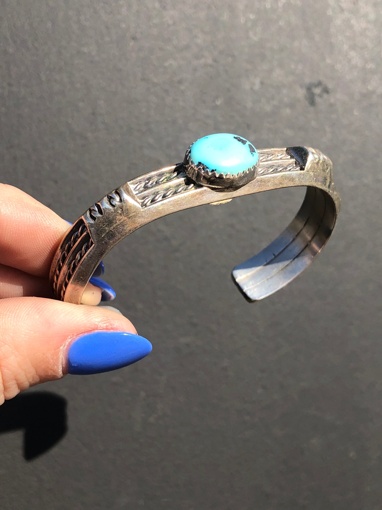 Vintage Sterling Turquoise Cuff Bracelet