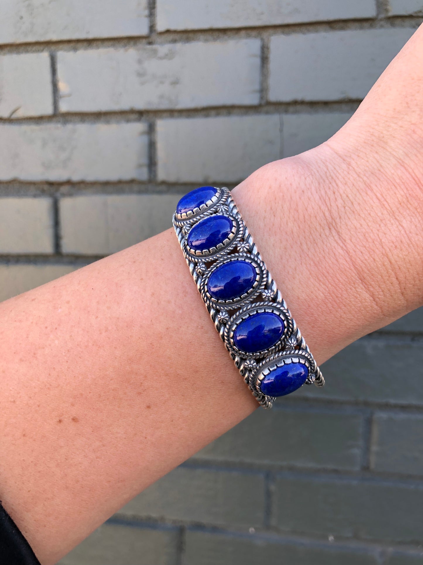 Sterling Blue Lapis Cuff Bracelet