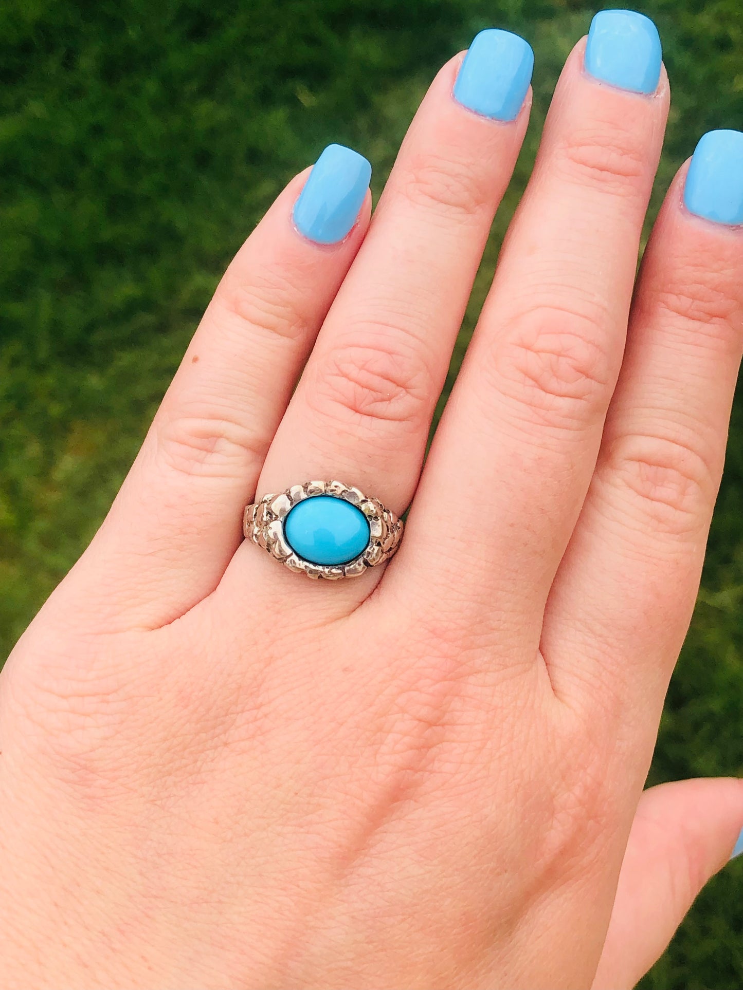 Sleeping Beauty Silver Nugget Ring
