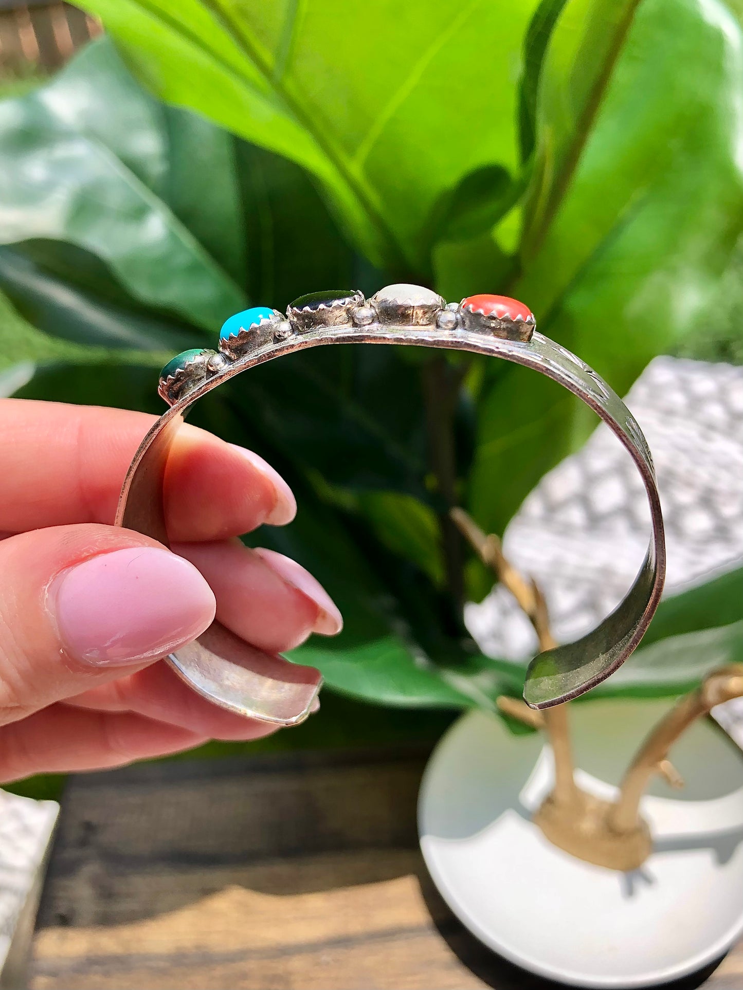 Sterling Multi-Stone Signed by artist Cuff