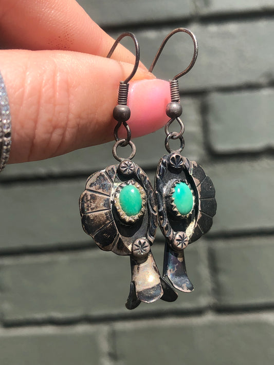 Sterling Turquoise Squash Earrings