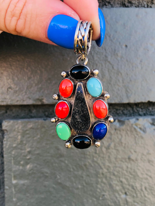 Sterling Silver Multi Stone Pendant