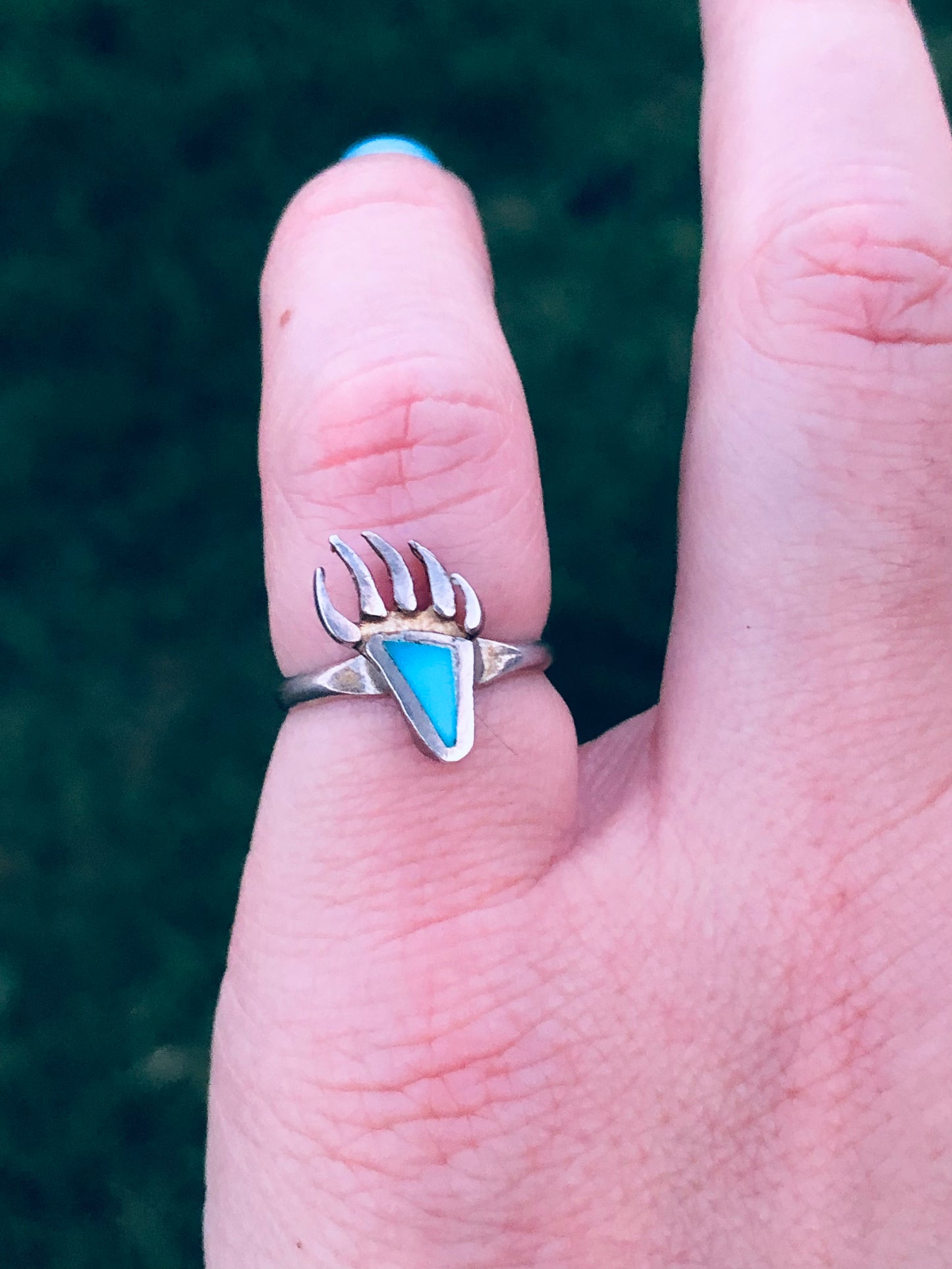Bear Claw Turquoise Sterling Ring