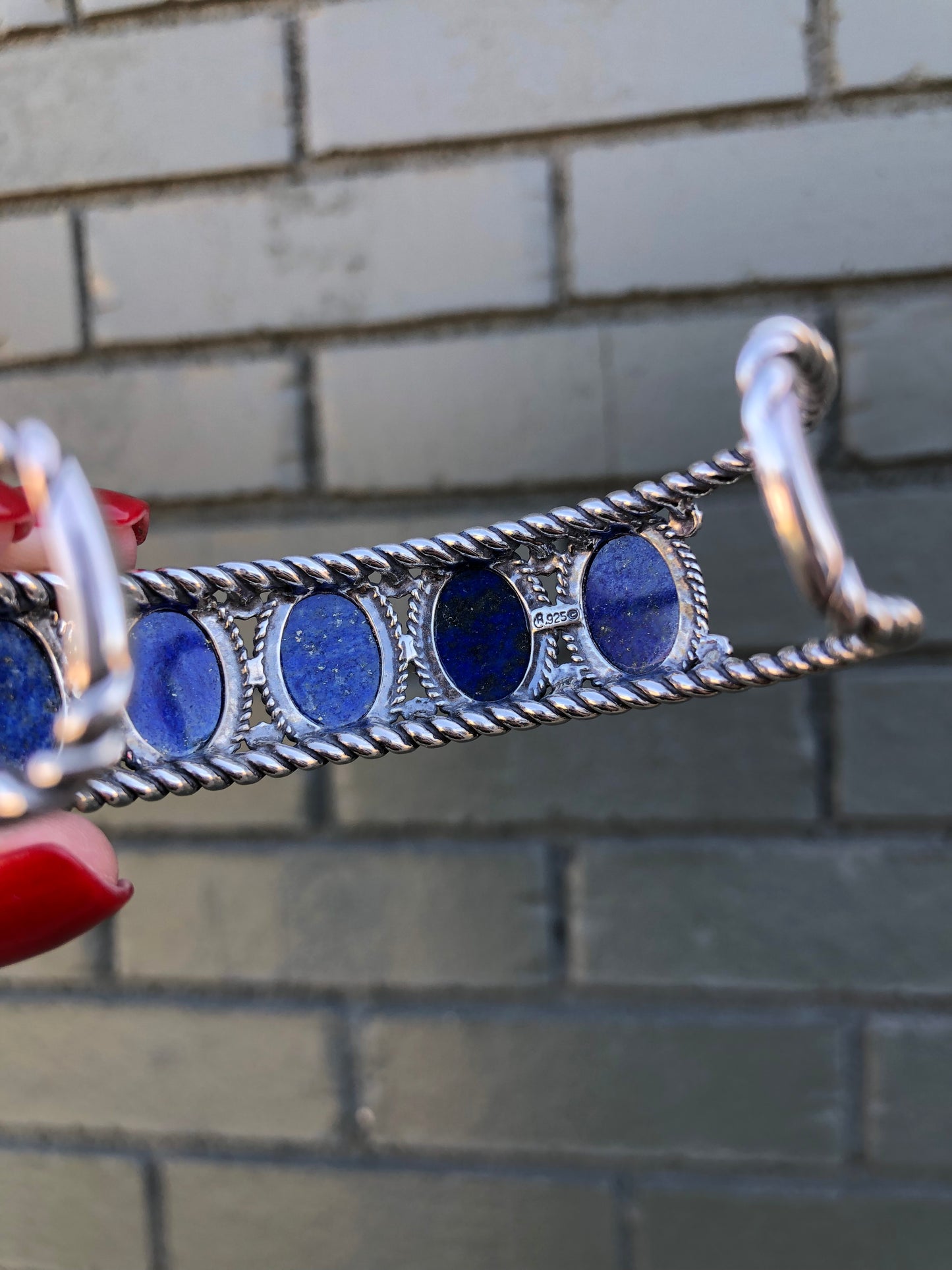 Sterling Blue Lapis Cuff Bracelet