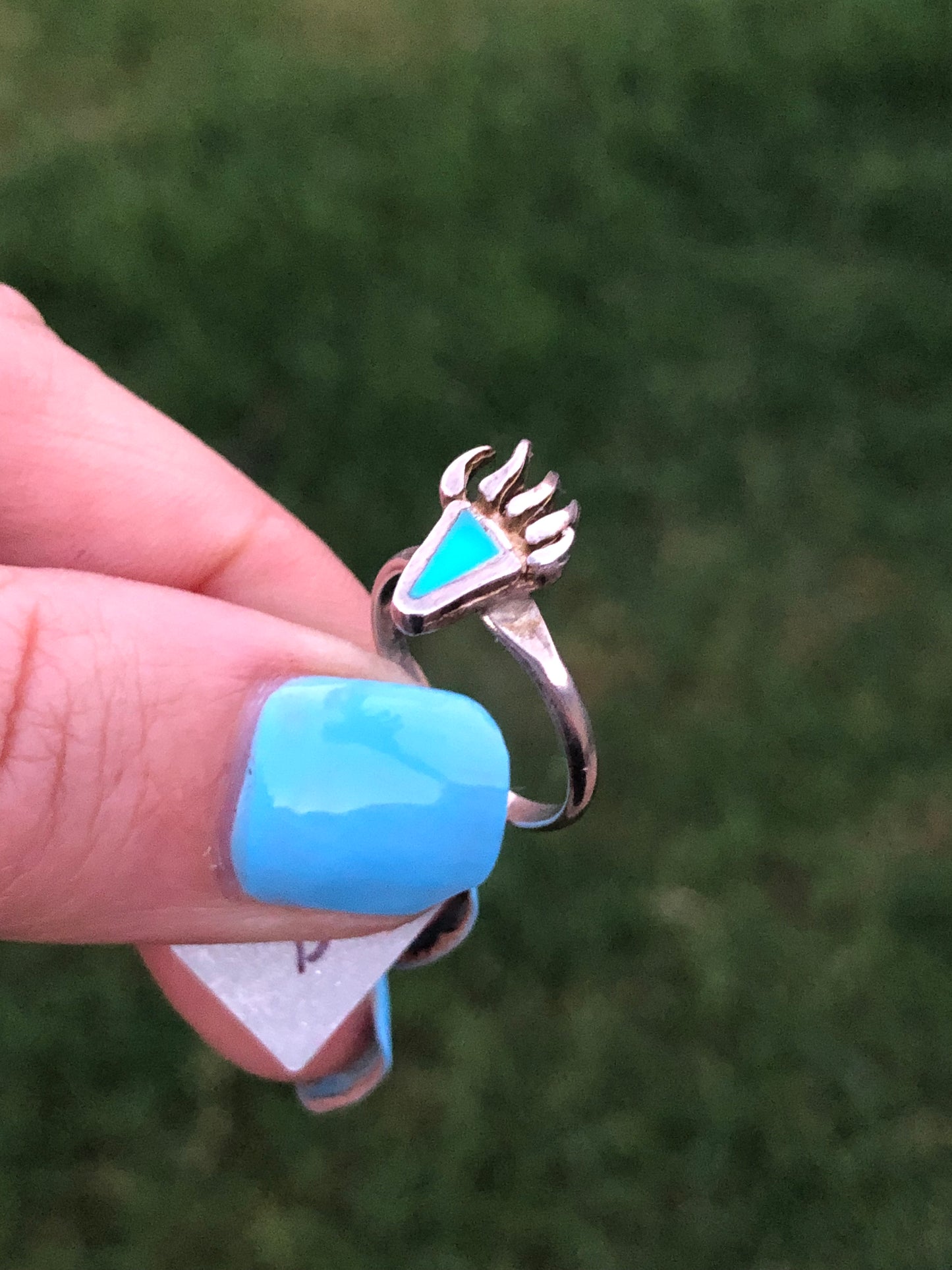 Bear Claw Turquoise Sterling Ring