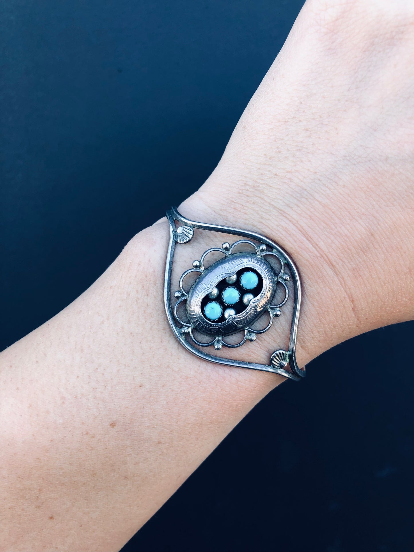 Sterling Sleeping Beauty Turquoise Cuff Bracelet