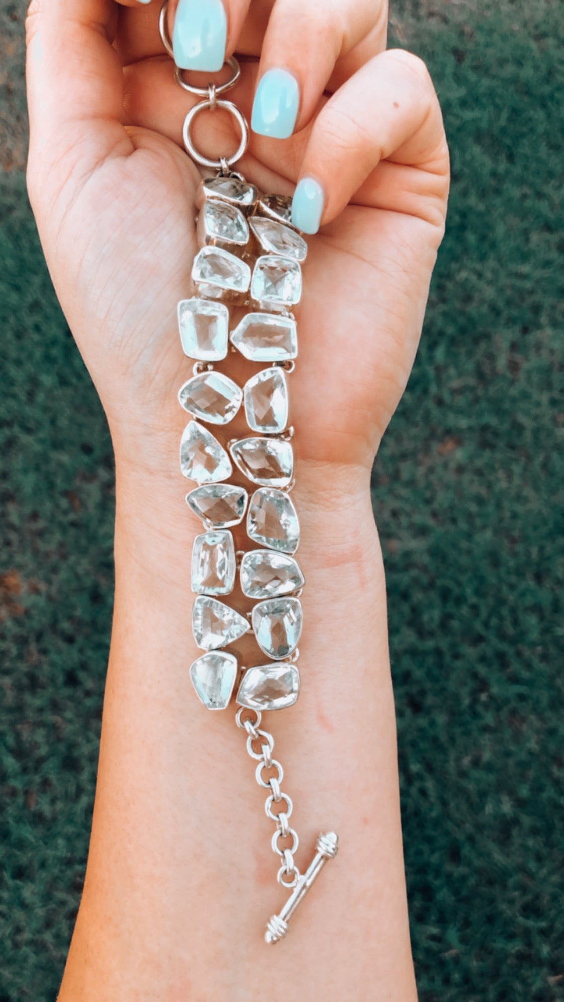 Sterling Silver Natural Lemon Quartz Adjustable Bracelet