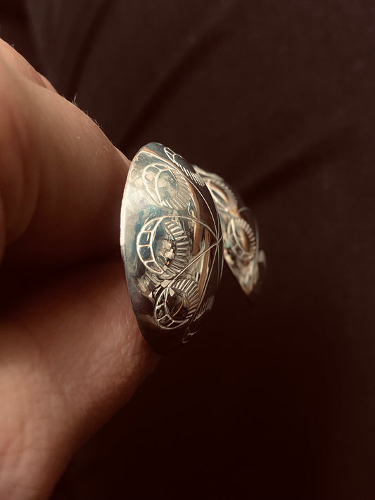 Sterling Silver Concho Earrings