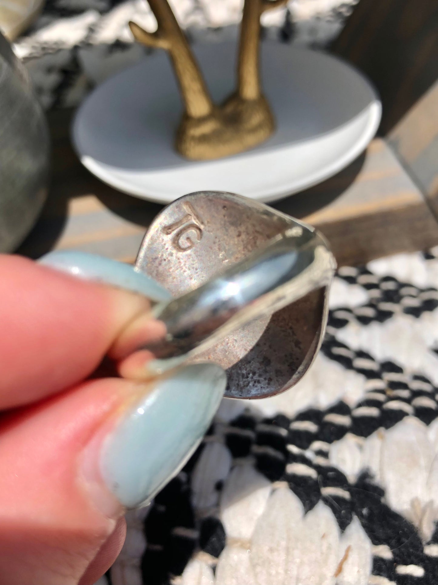 Vintage Sterling Turquoise Signed Ring