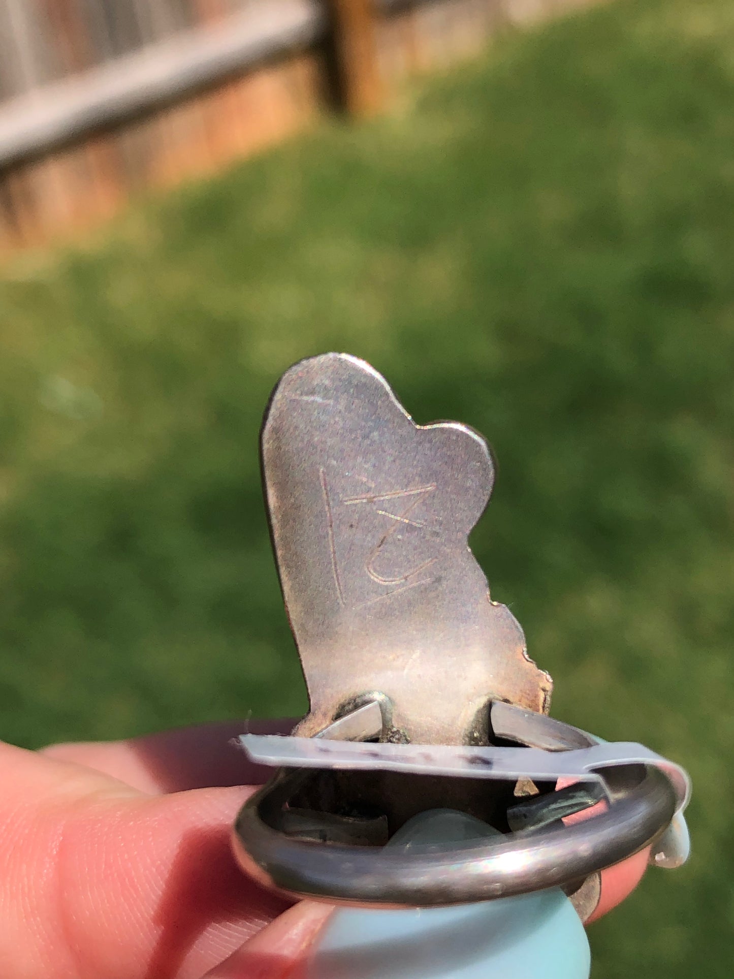 Old Pawn Sterling Large Turquoise Ring