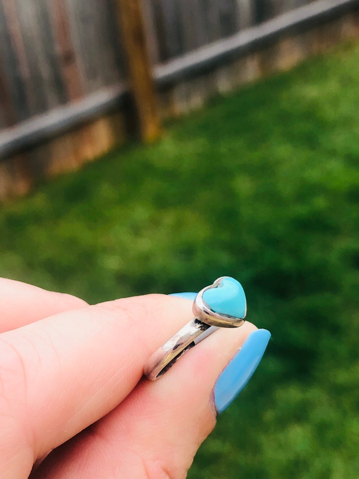 Heart Shaped Turquoise Sterling Ring