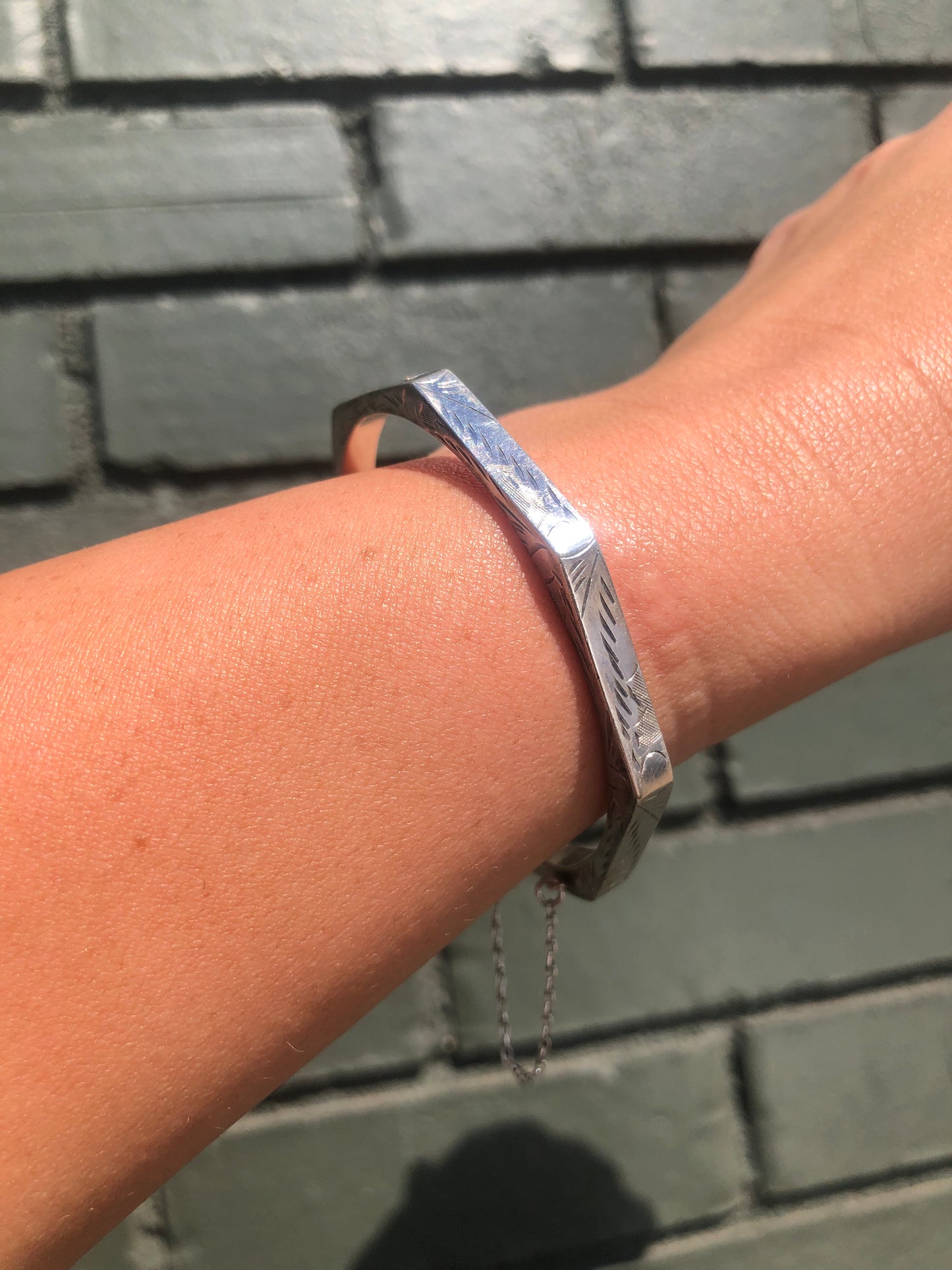 Sterling Octagonal Sterling Bangle Bracelet