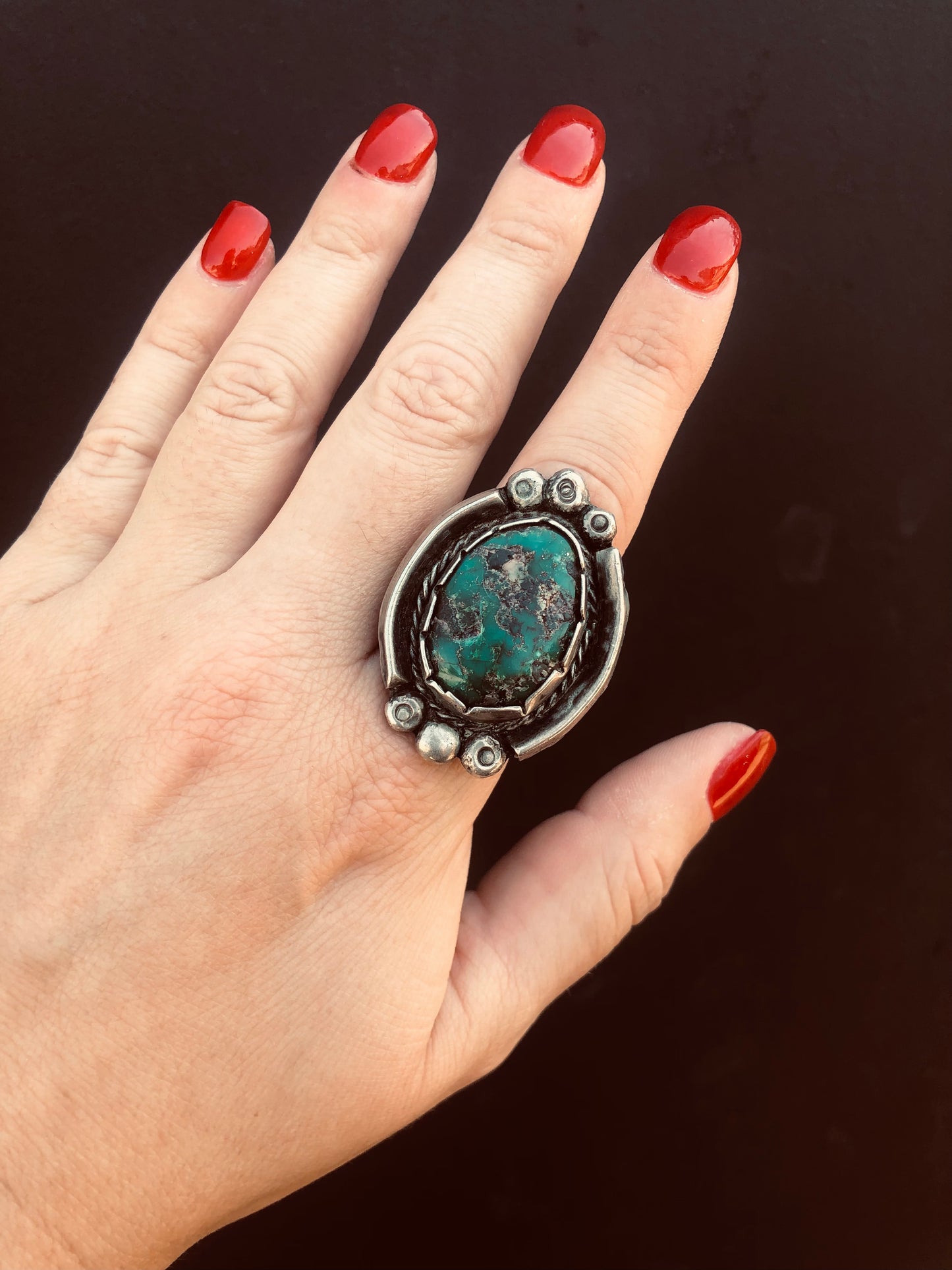 Old Pawn Vintage Sterling Turquoise Ring