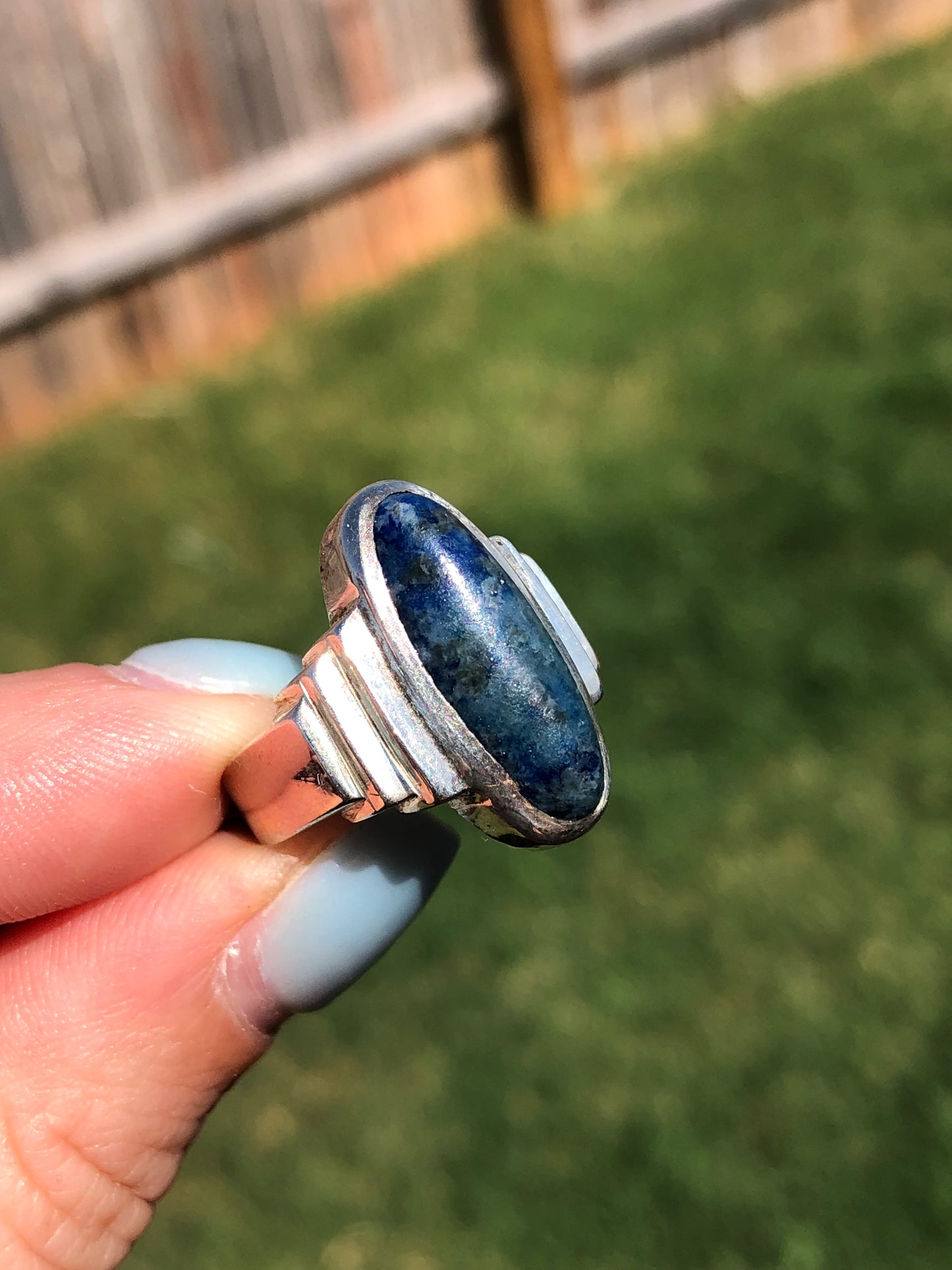 Sterling Silver Denim Blue Lapis Ring