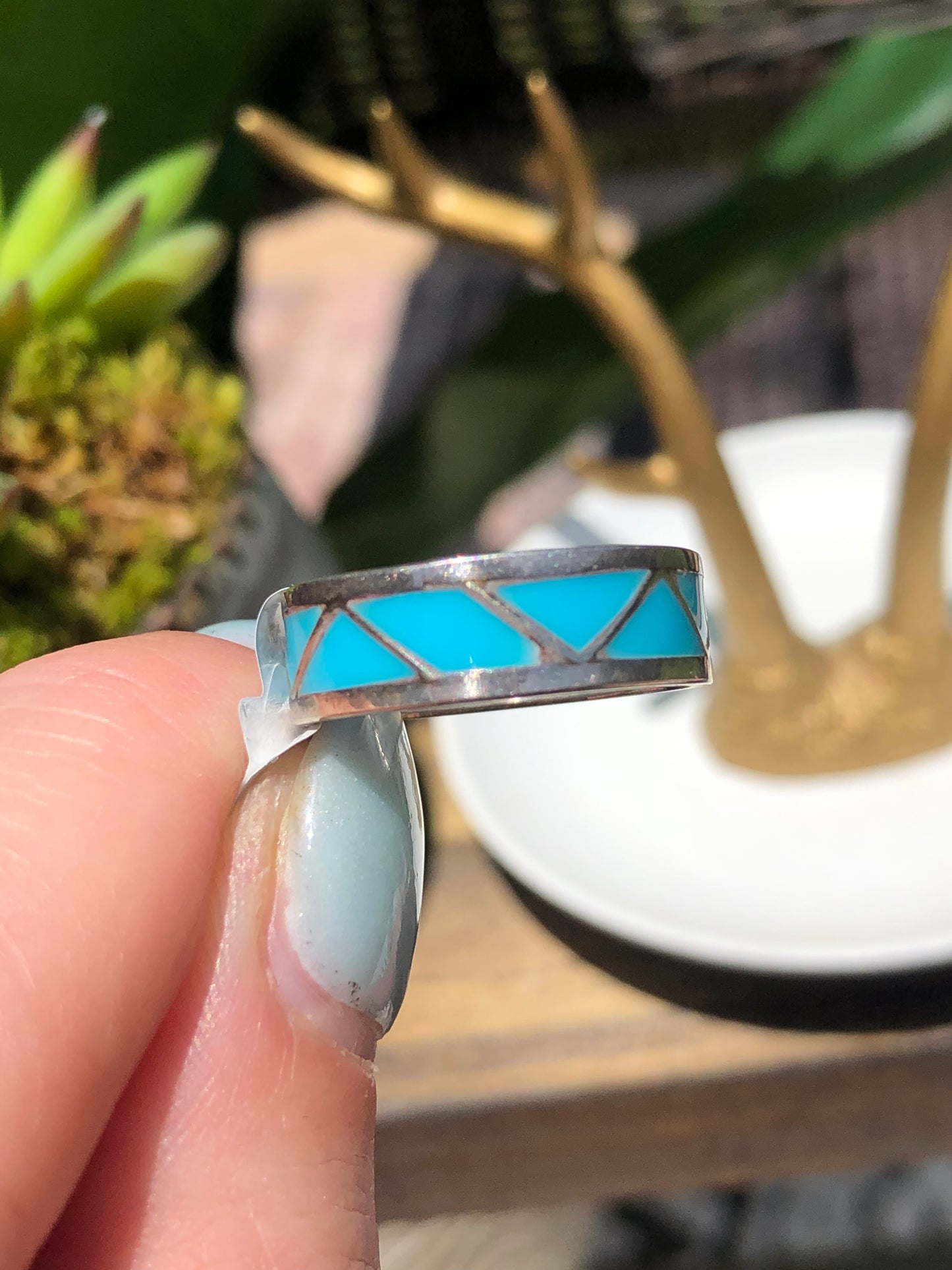 Sterling Turquoise Eternity Ring