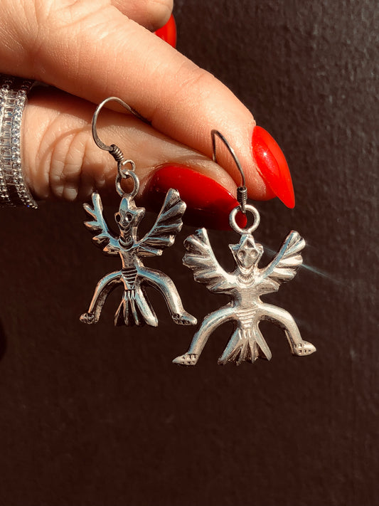 Sterling Kachina Dancer Earrings