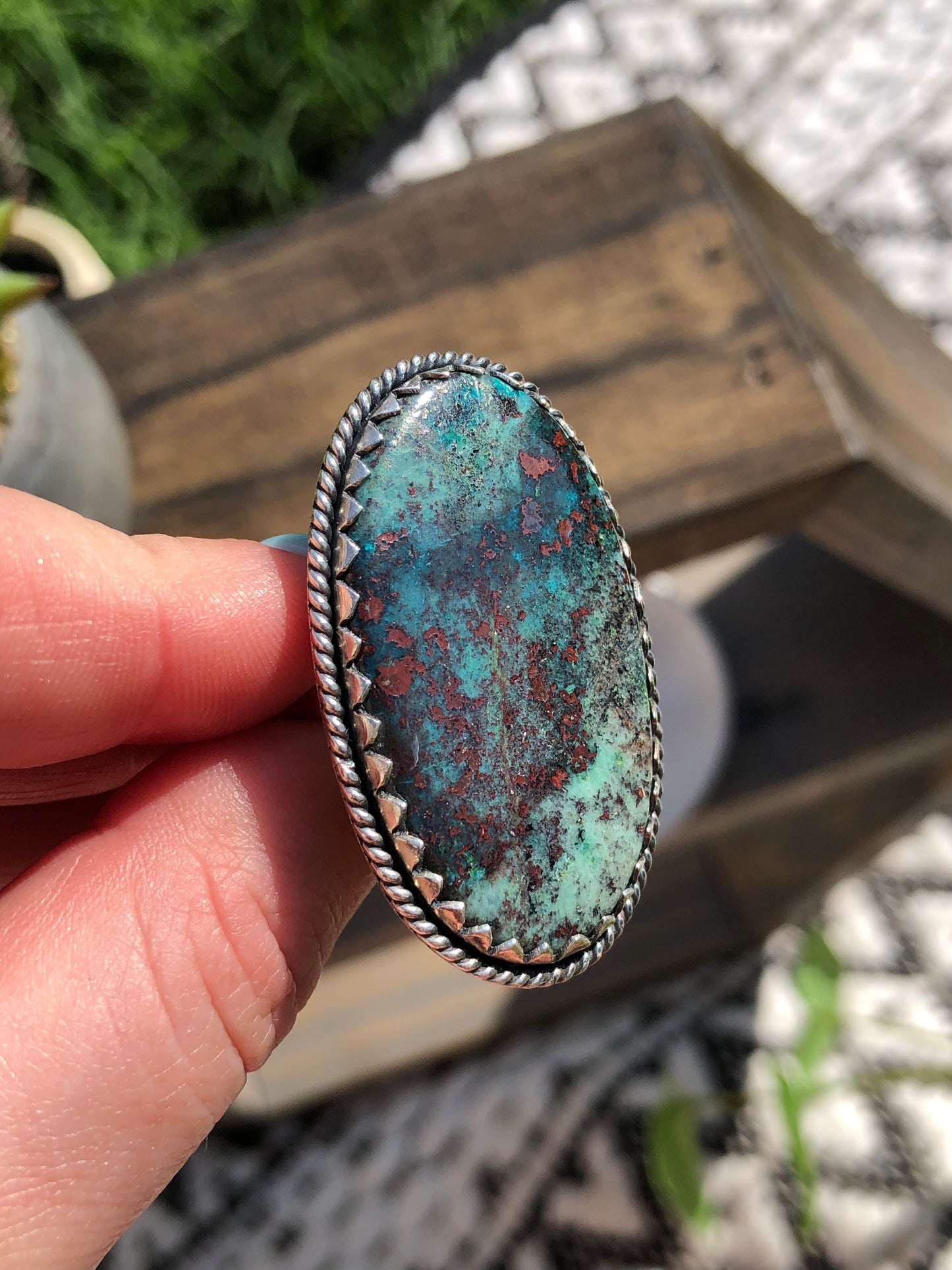 New Large Oval Azurite Ring