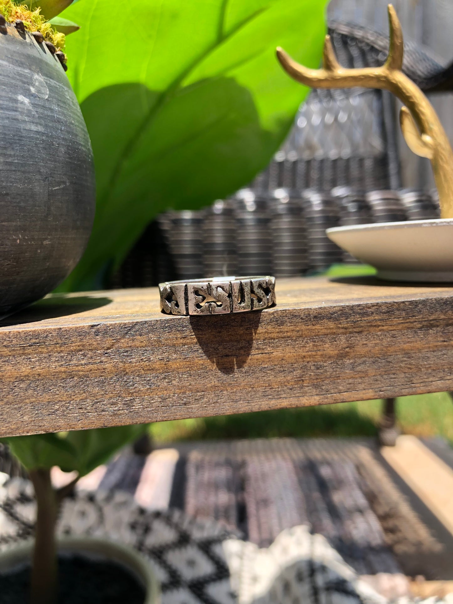 Sterling Jesus Ring