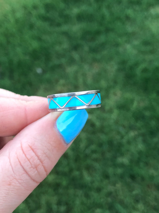 Sterling Turquoise Eternity Ring