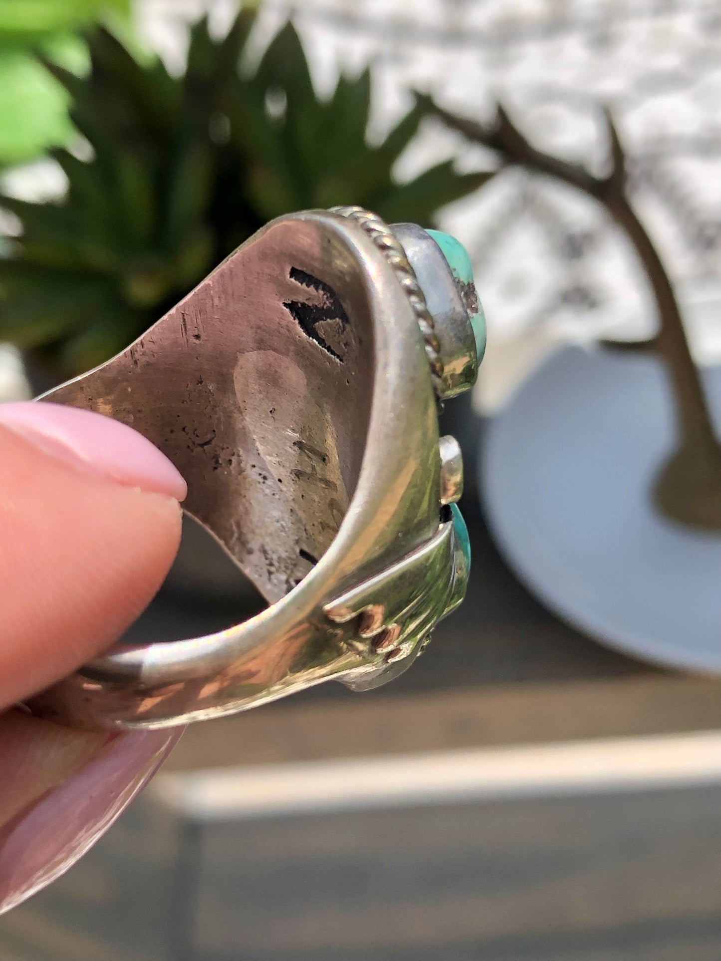 Sterling Turquoise Signed Ring