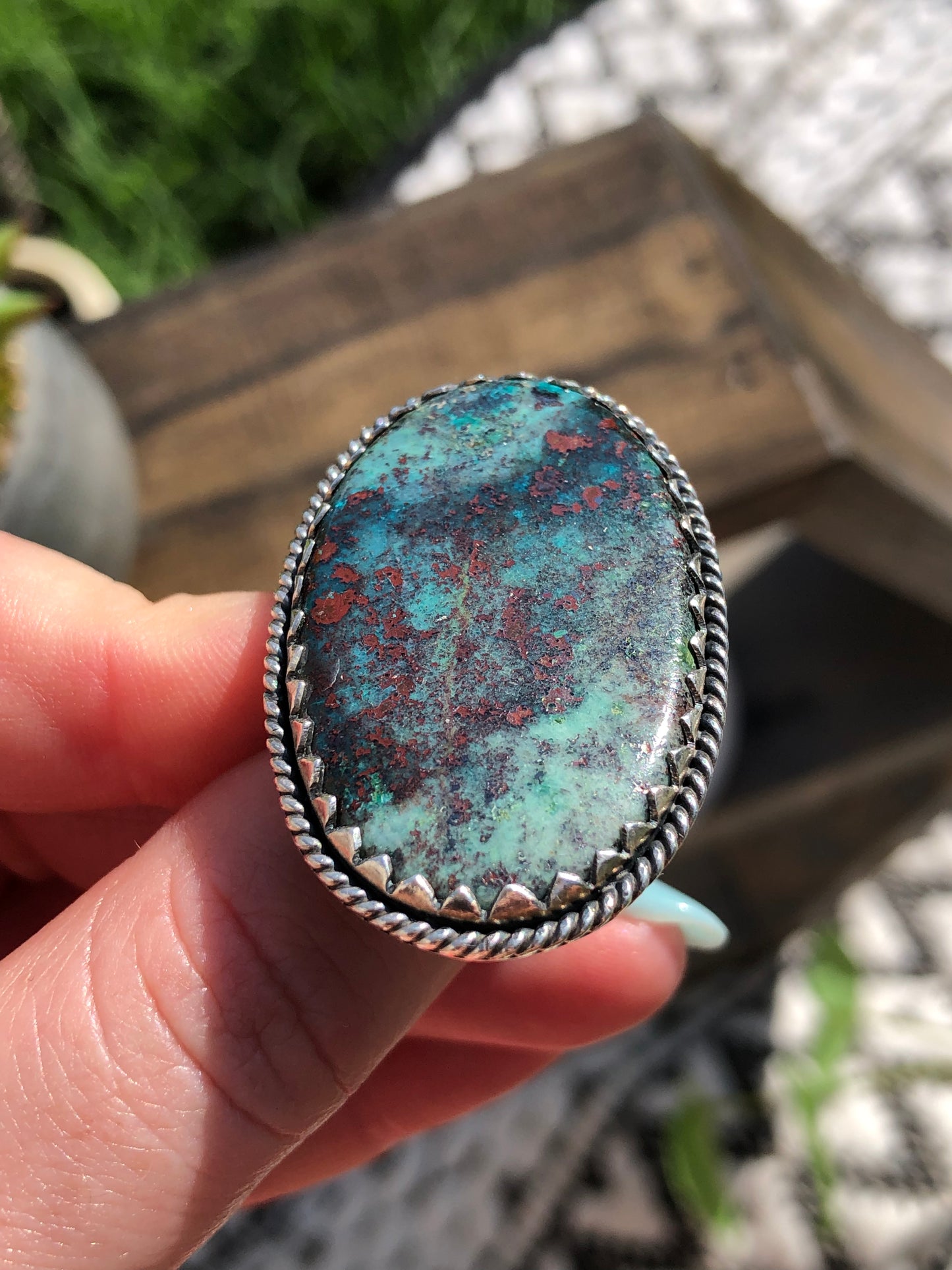 New Large Oval Azurite Ring