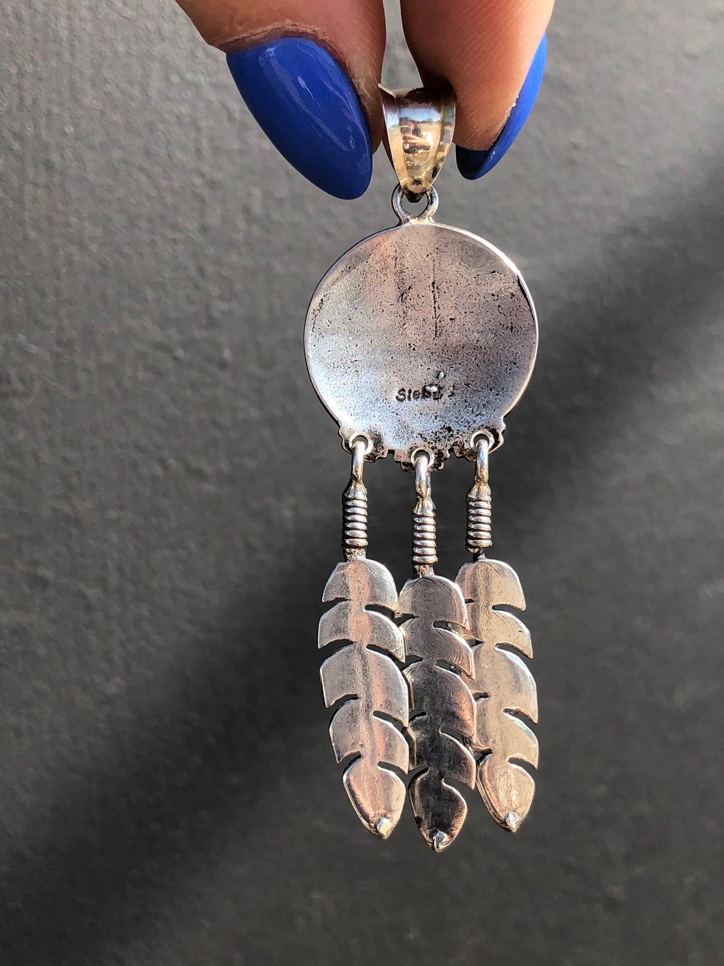 Sterling Silver Native American Feather Pendant