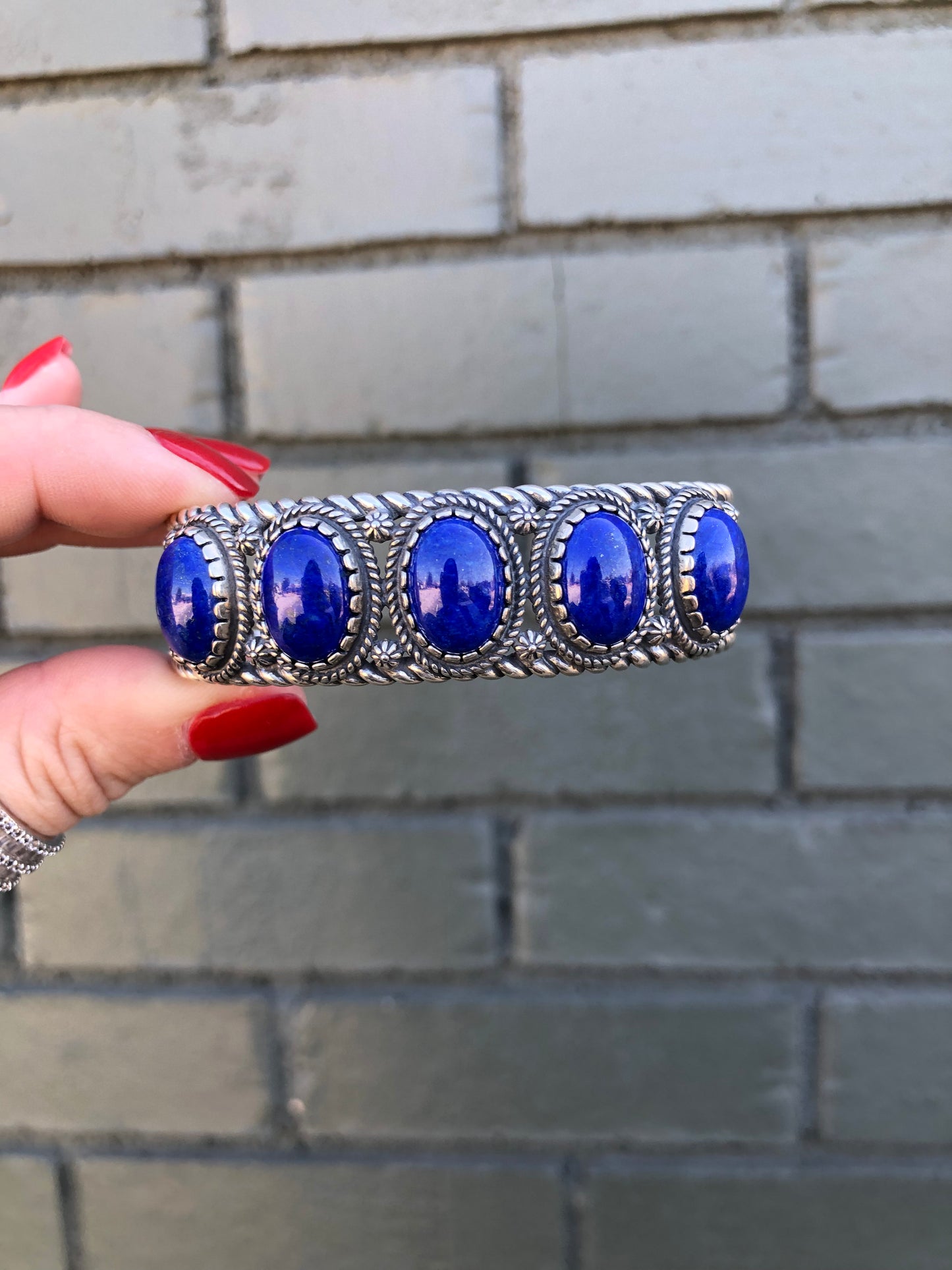 Sterling Blue Lapis Cuff Bracelet