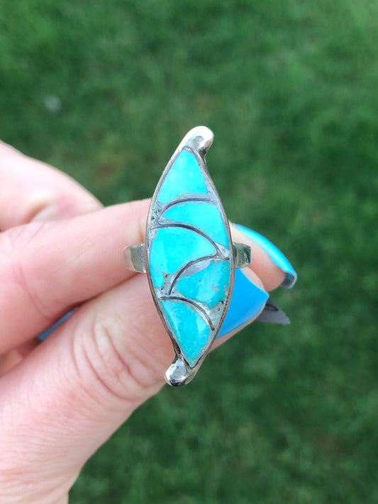 Vintage Sterling Silver Turquoise Ring