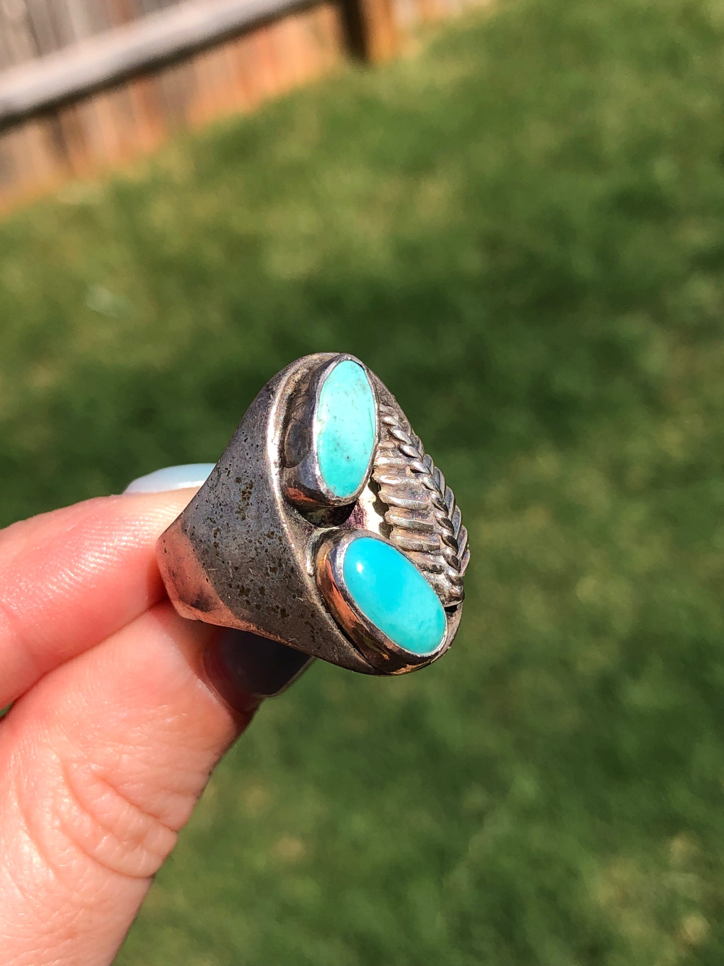 Vintage Sterling Silver Turquoise Ring