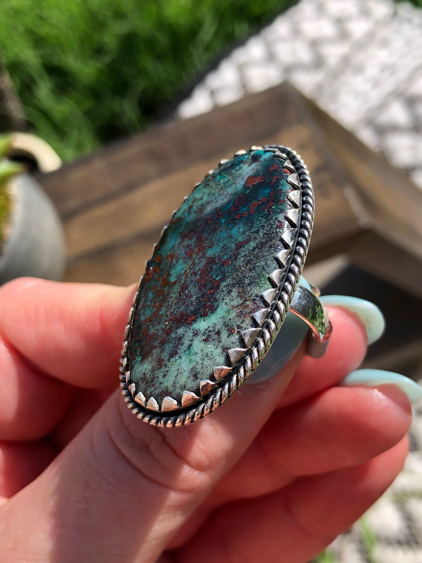 New Large Oval Azurite Ring