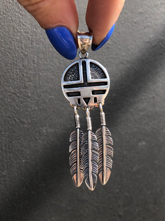 Sterling Silver Native American Feather Pendant