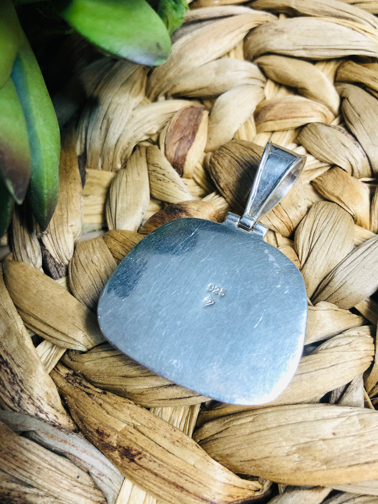 Sterling Blue Agate Pendant