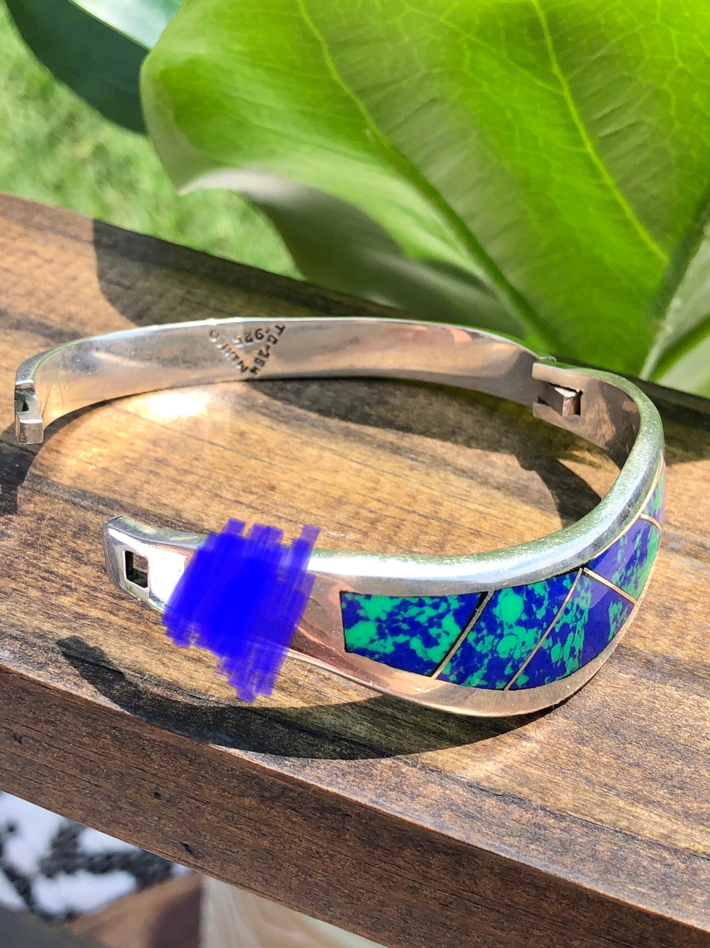 Sterling Silver Lapis Bangle Bracelet