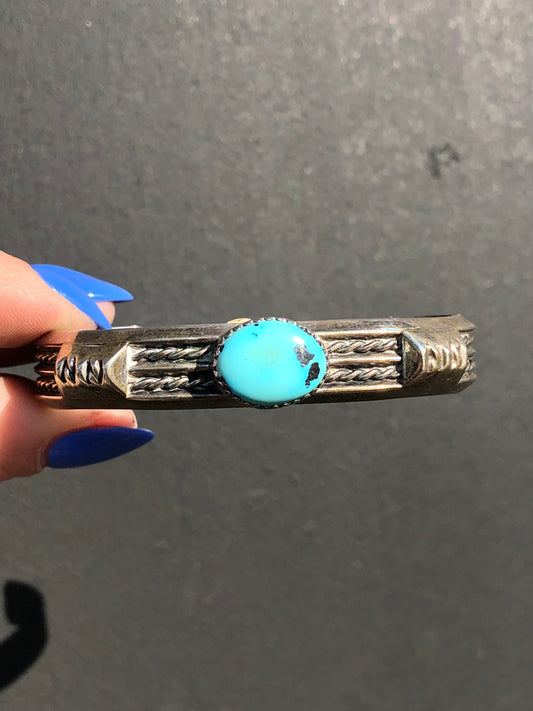 Vintage Sterling Turquoise Cuff Bracelet