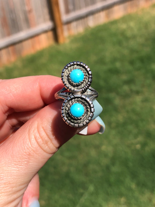Vintage Sterling Silver Sleeping Beauty Turquoise Ring