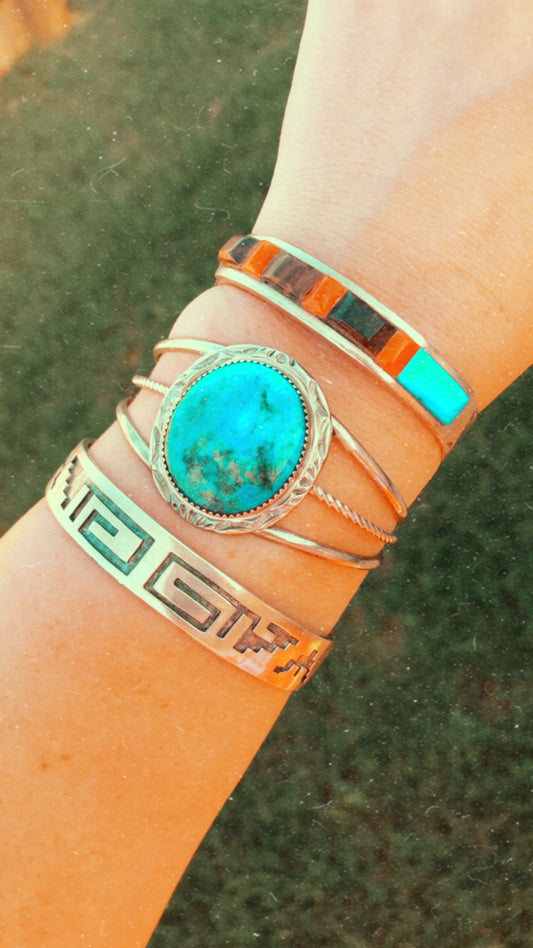 Sterling Multi Stone CuffBracelet