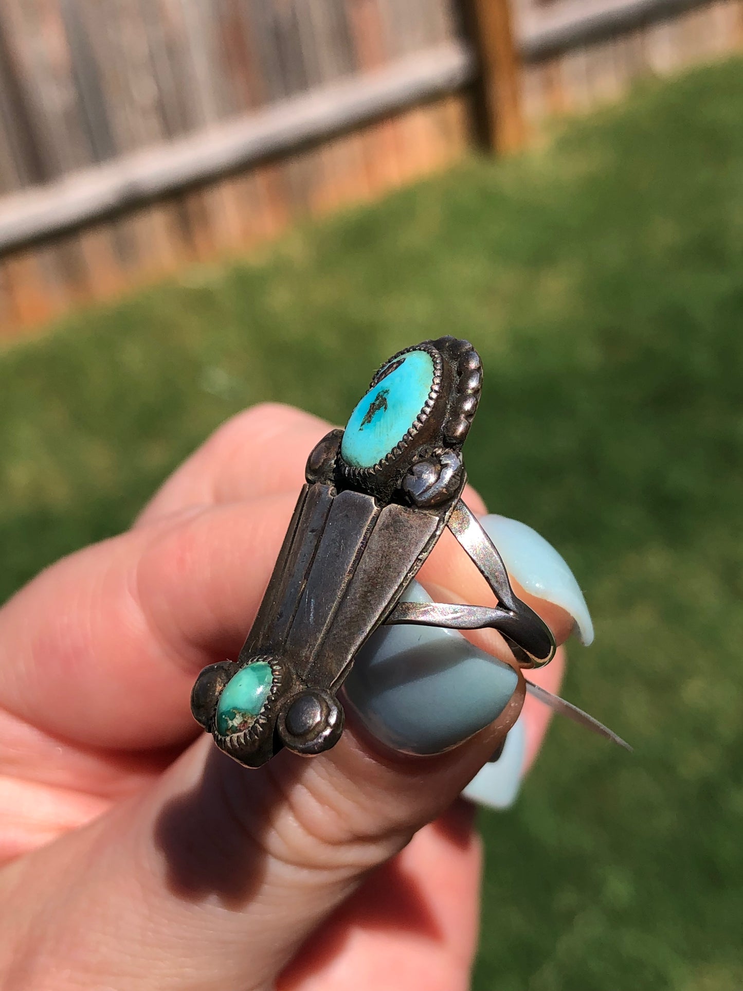 Vintage Sterling Silver Turquoise Ring