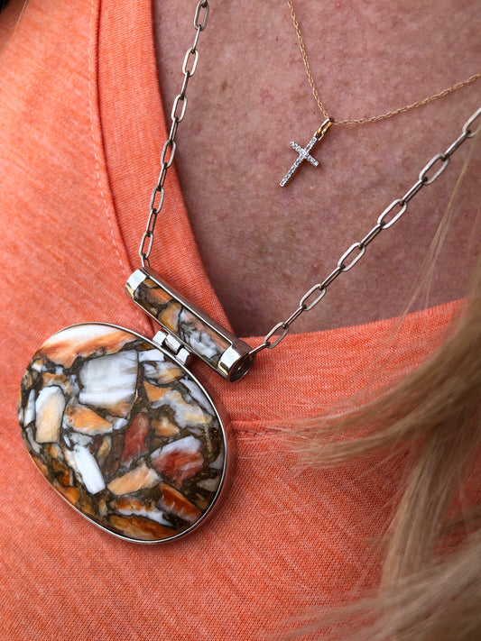 Spiny Oyster Turquoise Pendant