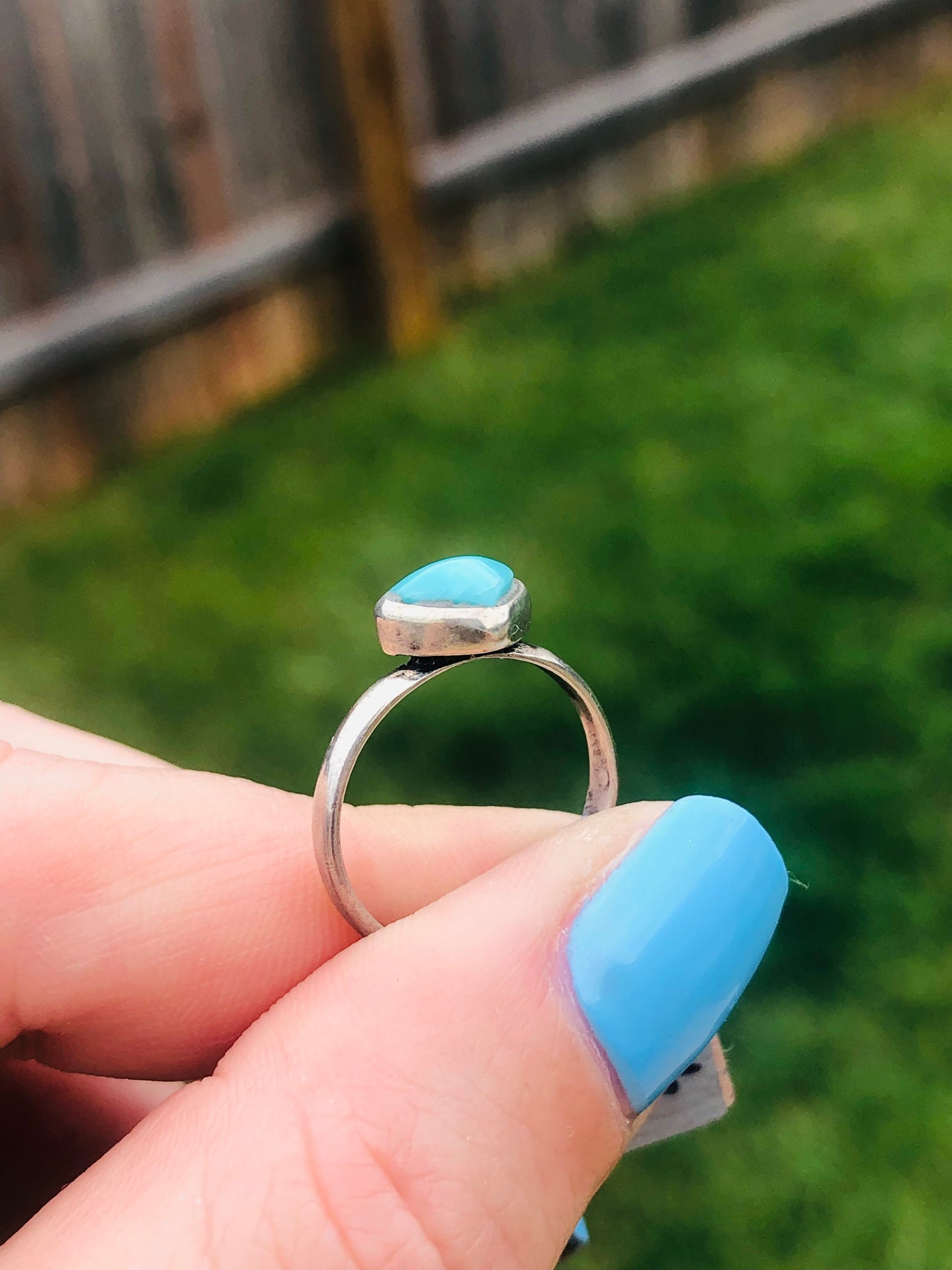 Heart Shaped Turquoise Sterling Ring