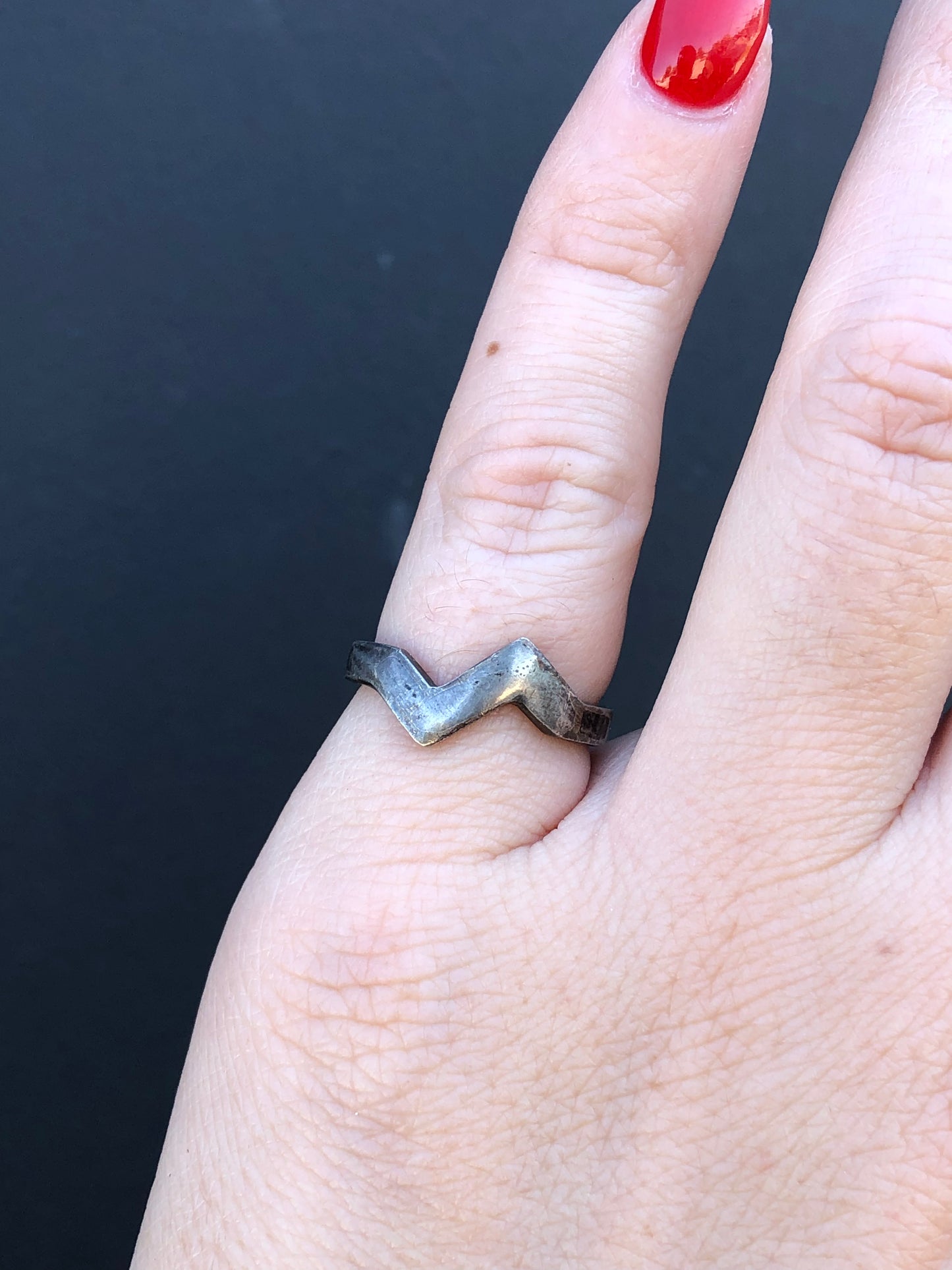 Sterling Lightning Zigzag Ring