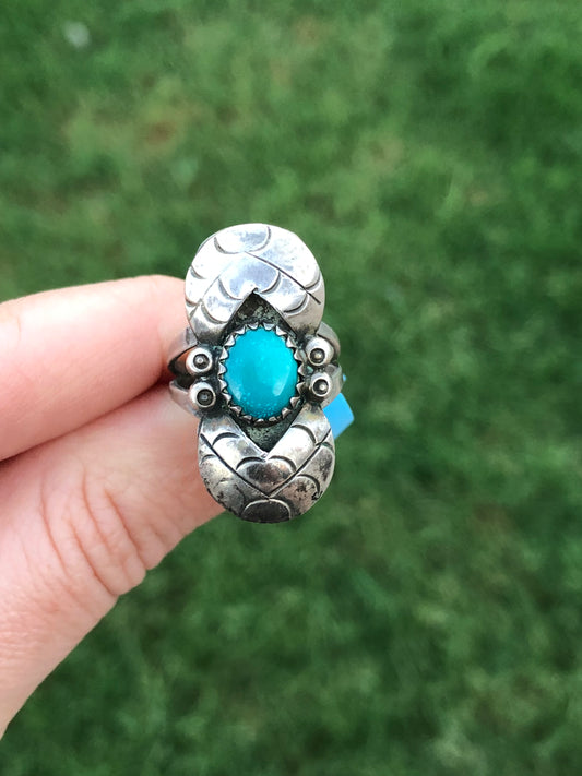 Vintage Sterling Silver Turquoise Ring