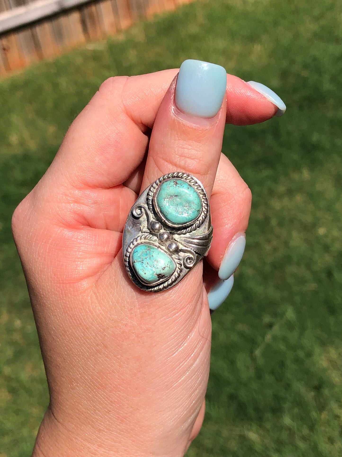 Sterling Turquoise Signed Ring