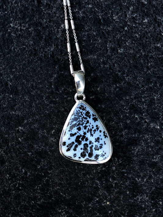 Sterling Silver Leopard Agate Pendant