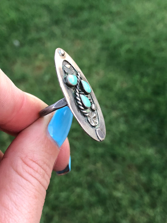 Vintage Sterling Silver Turquoise Ring